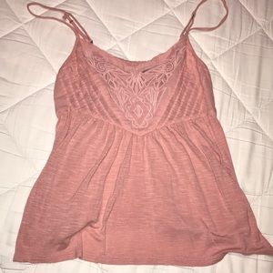 Dusty Rose Tank Top With Detailing